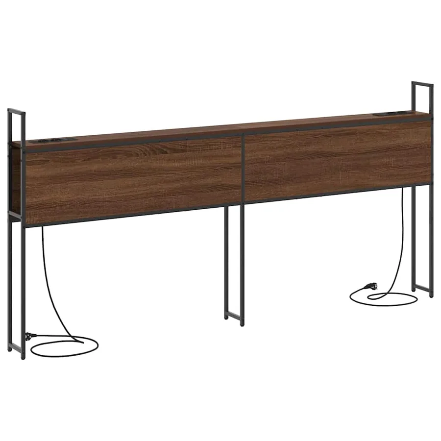Headboard de Rangement avec Station de Charge Chêne marron - 7