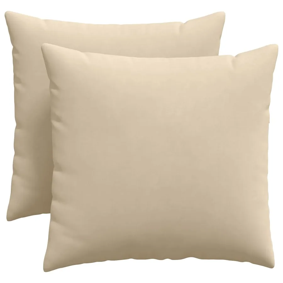 Coussins de canapé 2 pcs Crème 50 x 50 cm tissu - 2
