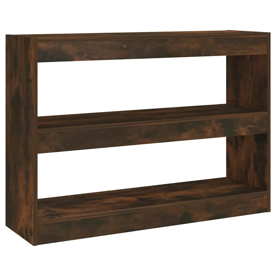Bibliothèque/Séparateur de pièce chêne fumé 100x30x72 cm - 2