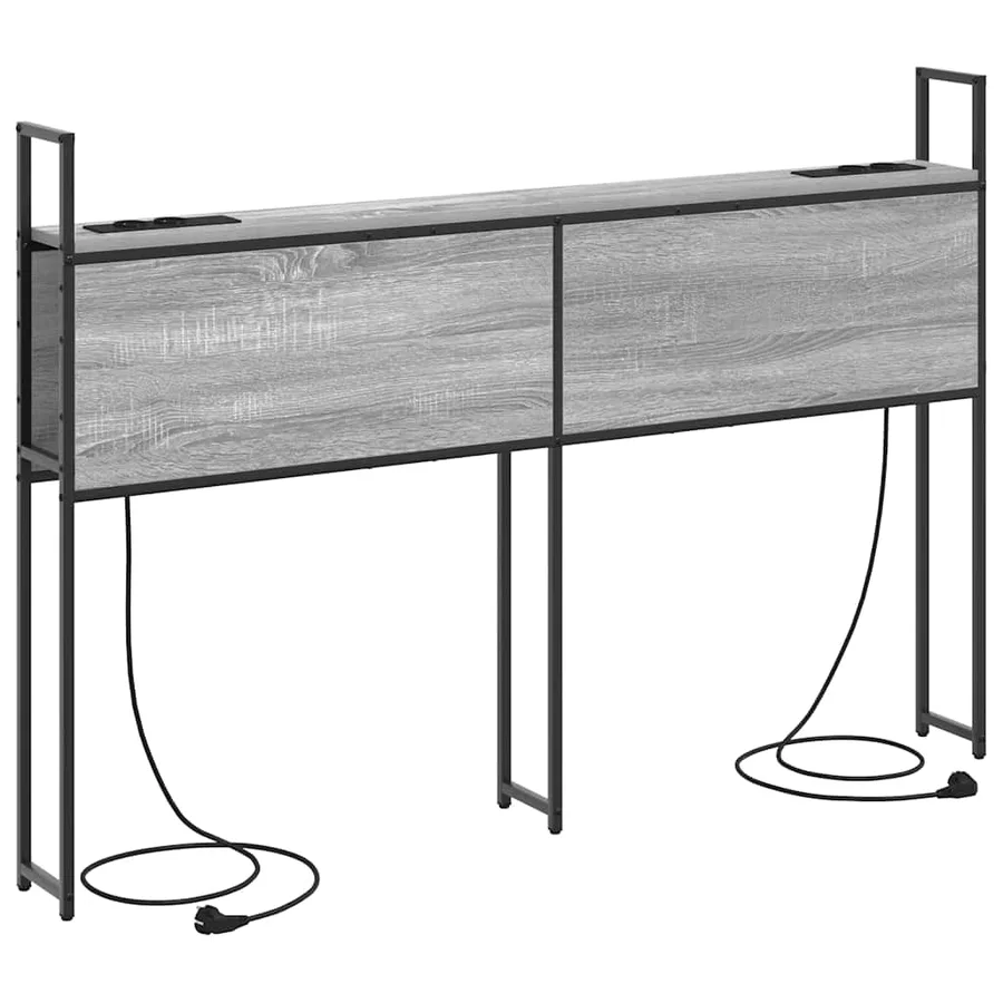 Headboard de Rangement avec Station de Charge Sonoma gris - 2