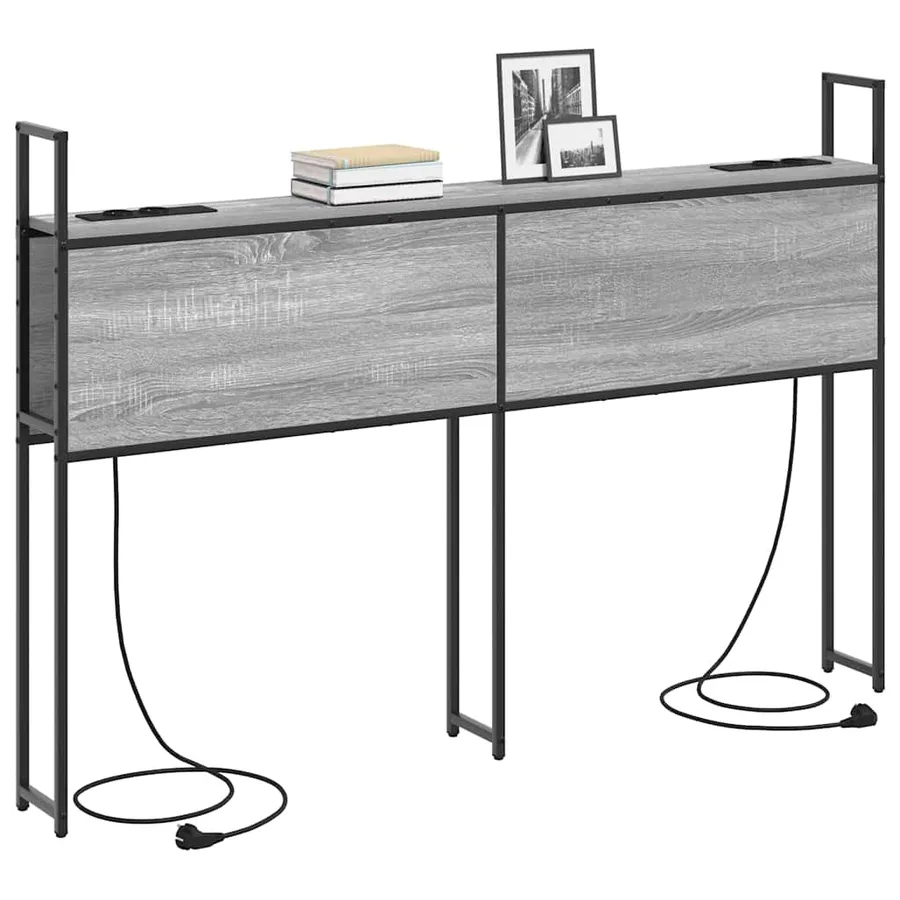 Headboard de Rangement avec Station de Charge Sonoma gris - 3