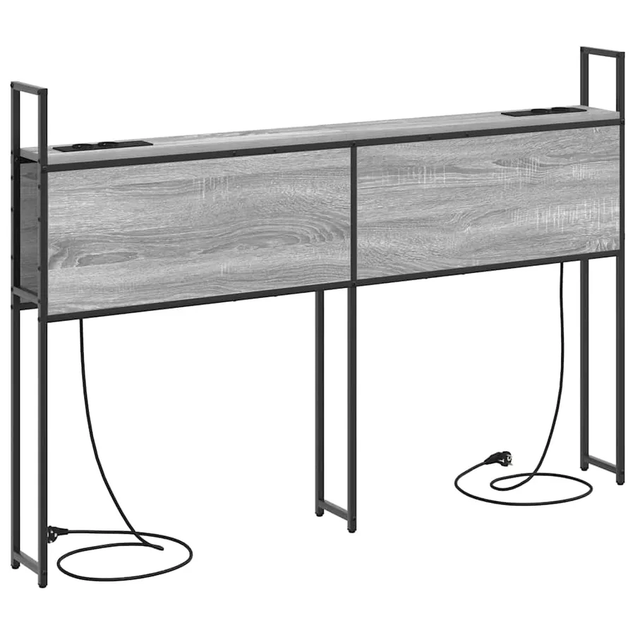 Headboard de Rangement avec Station de Charge Sonoma gris - 7