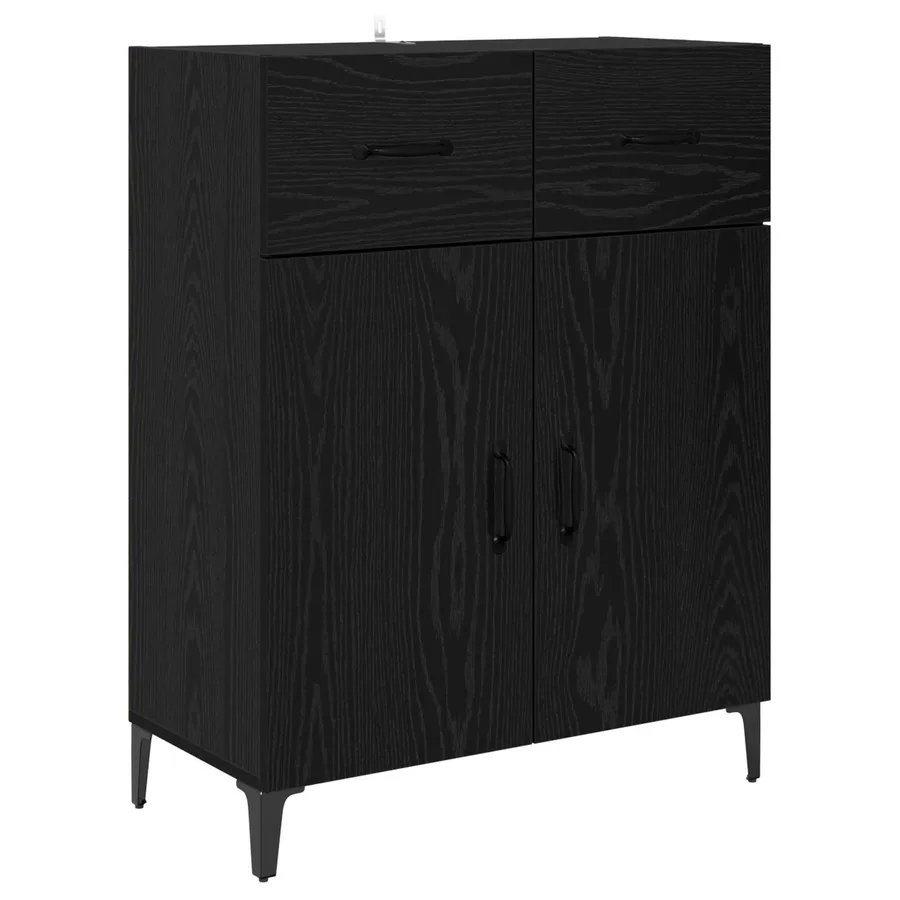 Buffet Chêne noir 69,5 x 34 x 90 cm Bois d'ingénierie - 2