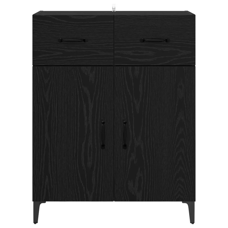 Buffet Chêne noir 69,5 x 34 x 90 cm Bois d'ingénierie - 6