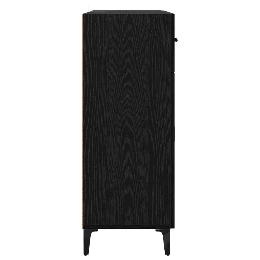Buffet Chêne noir 69,5 x 34 x 90 cm Bois d'ingénierie - 7
