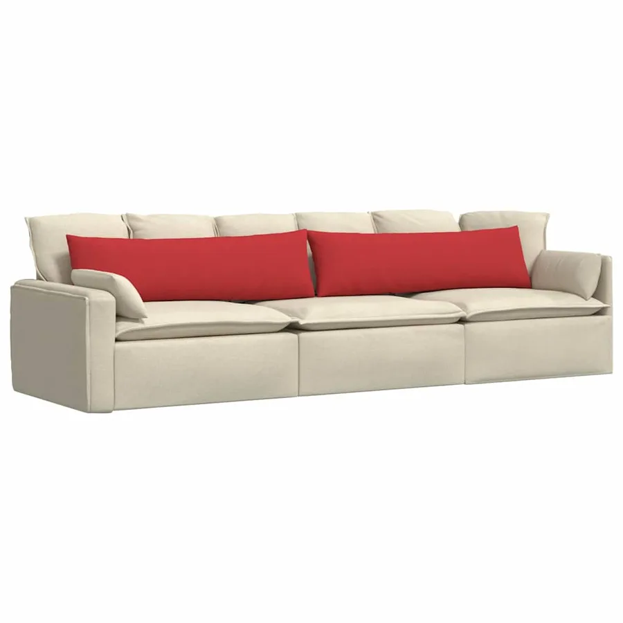 Coussins de canapé 2 pcs Rouge 145 x 40 cm tissu - 3