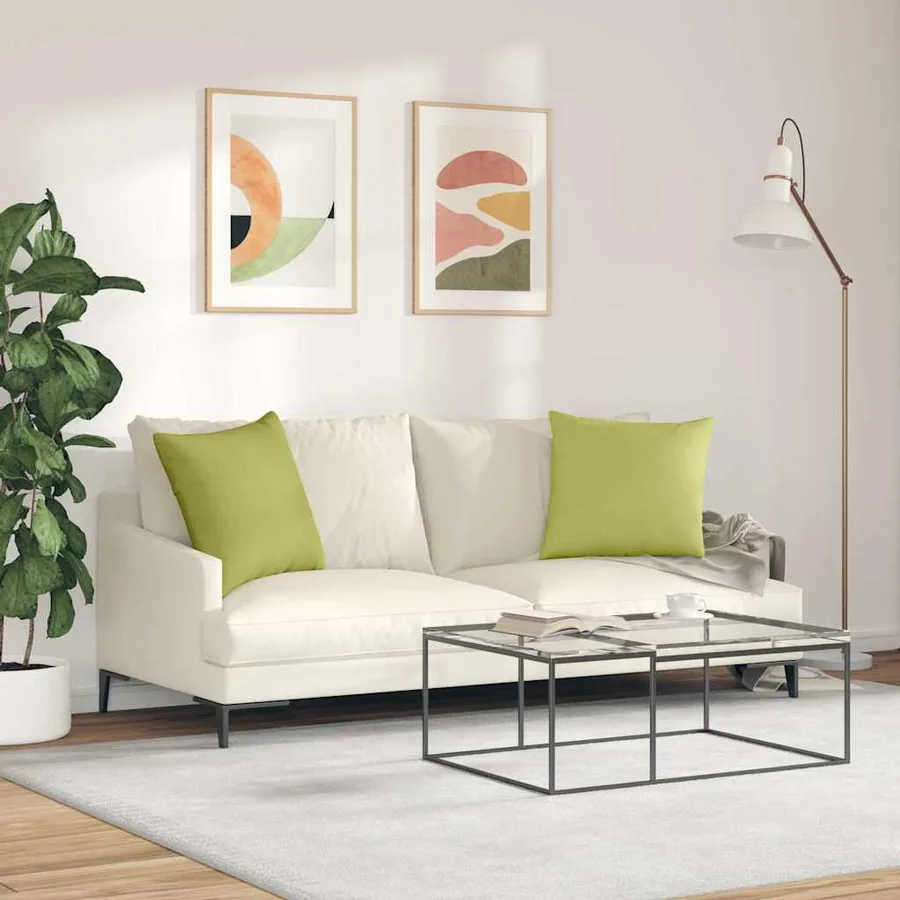 Coussins de canapé 2 pcs Vert clair 50 x 50 cm tissu - 4