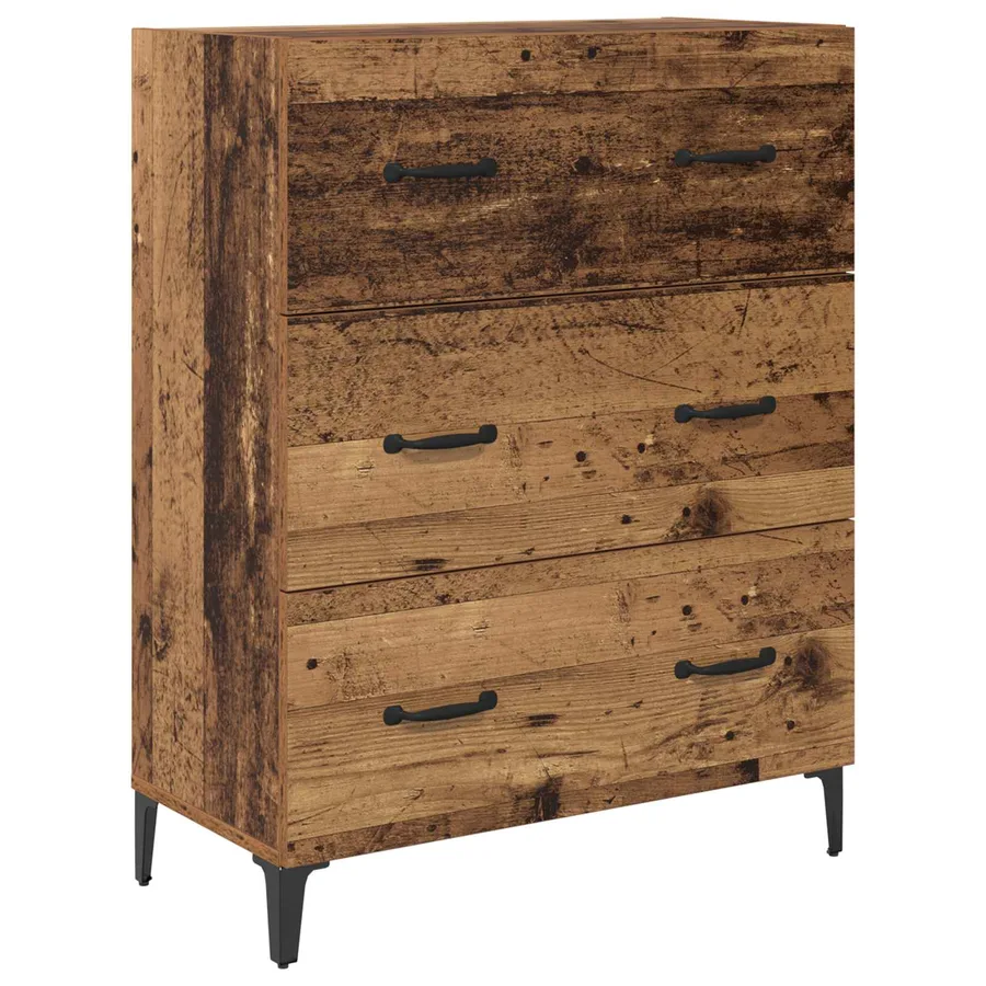 Buffet Bois ancien 69,5 x 34 x 90 cm Bois d'ingénierie et fer - 2