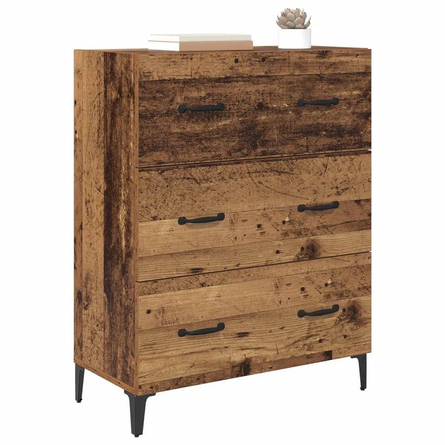 Buffet Bois ancien 69,5 x 34 x 90 cm Bois d'ingénierie et fer - 3