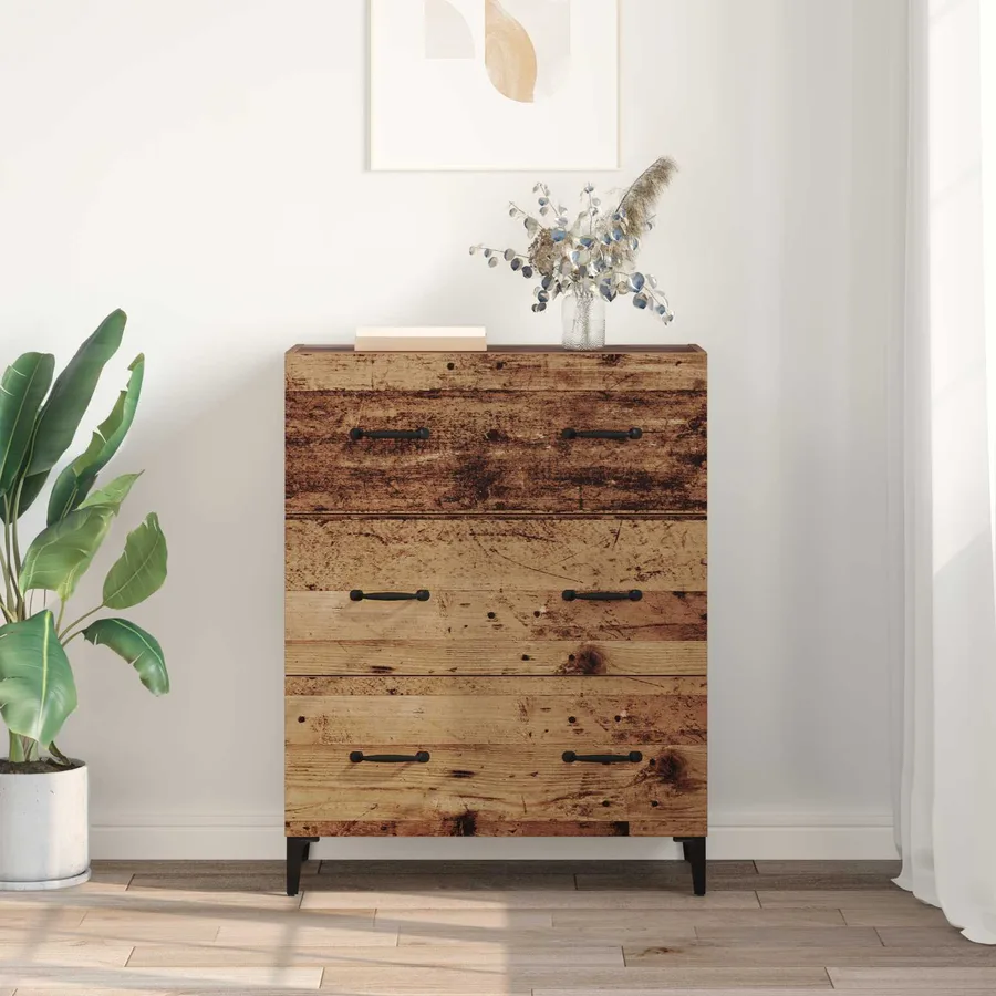 Buffet Bois ancien 69,5 x 34 x 90 cm Bois d'ingénierie et fer - 4