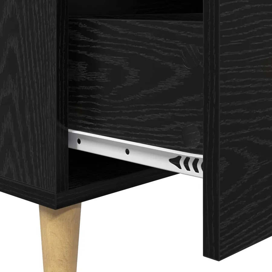 Buffet Chêne noir 69,5 x 34 x 90 cm Bois d'ingénierie - 10