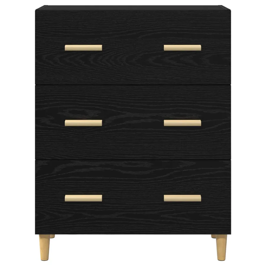 Buffet Chêne noir 69,5 x 34 x 90 cm Bois d'ingénierie - 6