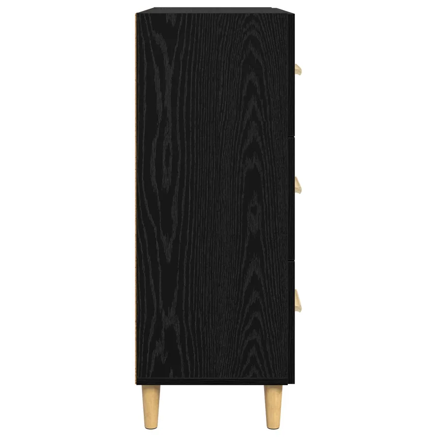Buffet Chêne noir 69,5 x 34 x 90 cm Bois d'ingénierie - 7