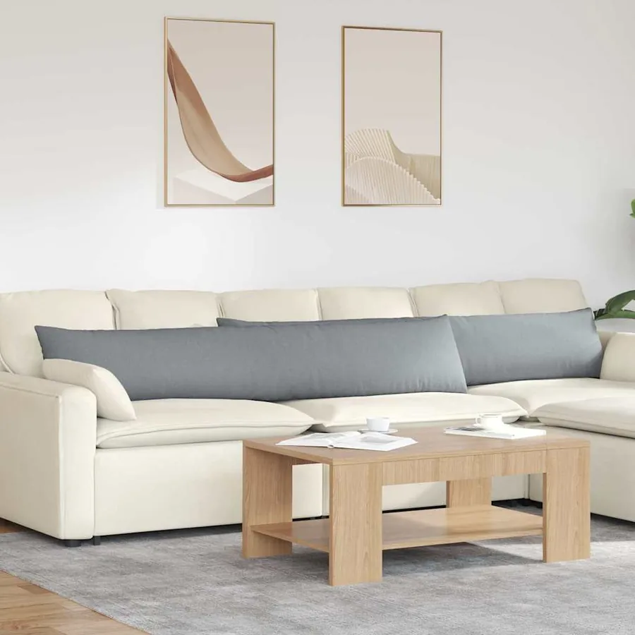 Coussins de canapé 2 pcs Gris clair 200 x 40 cm tissu