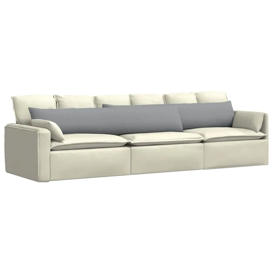 Coussins de canapé 2 pcs Gris clair 200 x 40 cm tissu - 3