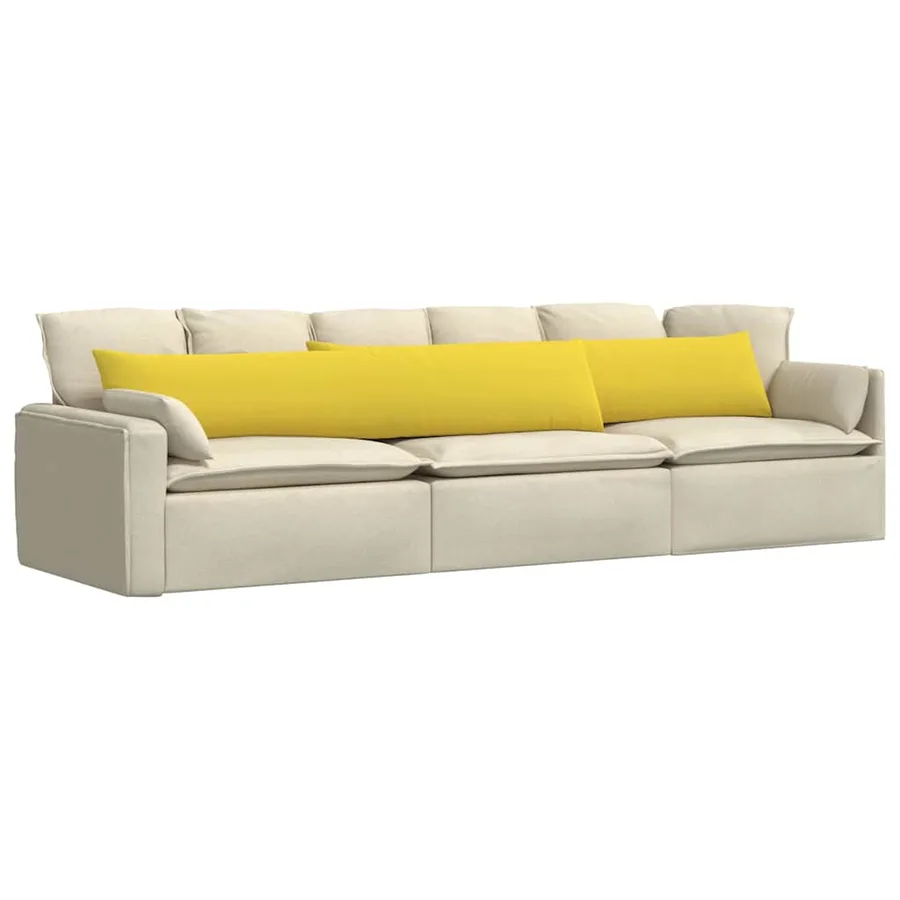 Coussins de canapé 2 pcs Jaune clair 200 x 40 cm tissu - 3