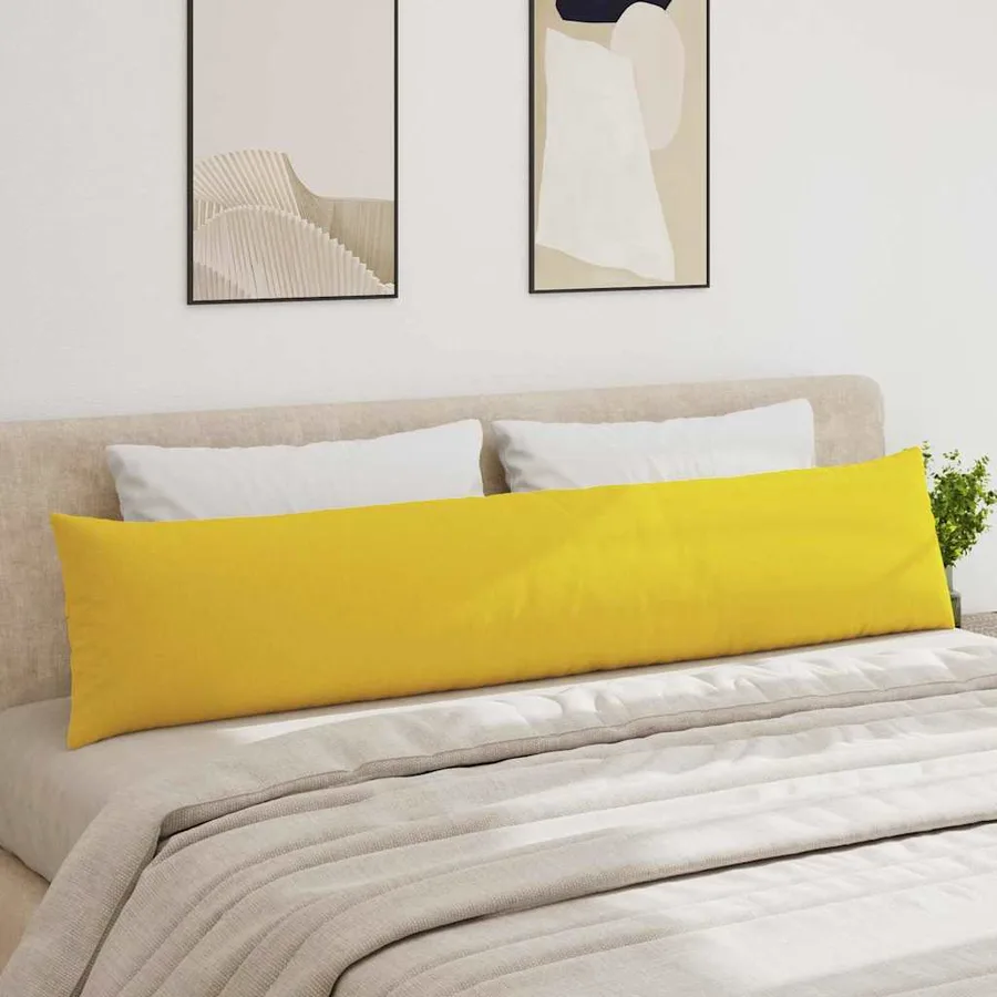 Coussins de canapé 2 pcs Jaune clair 200 x 40 cm tissu - 4