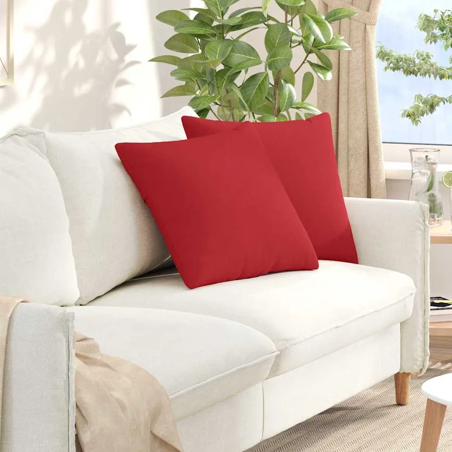 Coussins de canapé 2 pcs Rouge 50 x 50 cm tissu