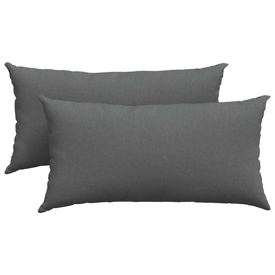 Coussins de canapé 2 pcs Gris foncé 80 x 40 cm tissu - 2