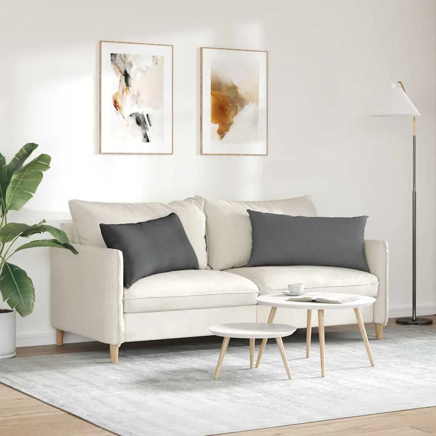 Coussins de canapé 2 pcs Gris foncé 80 x 40 cm tissu - 4
