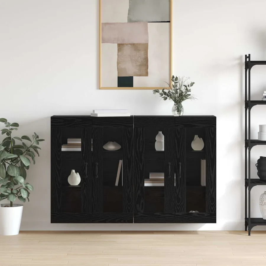 Armoires Murailles 2 pcs Chêne noir 69,5 x 34 x 90 cm