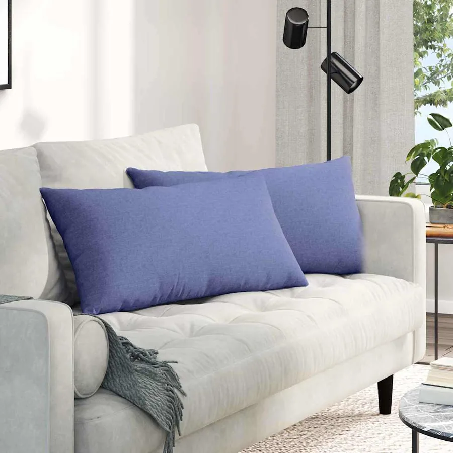 Coussins de canapé 2 pcs Bleu denim 80 x 40 cm tissu