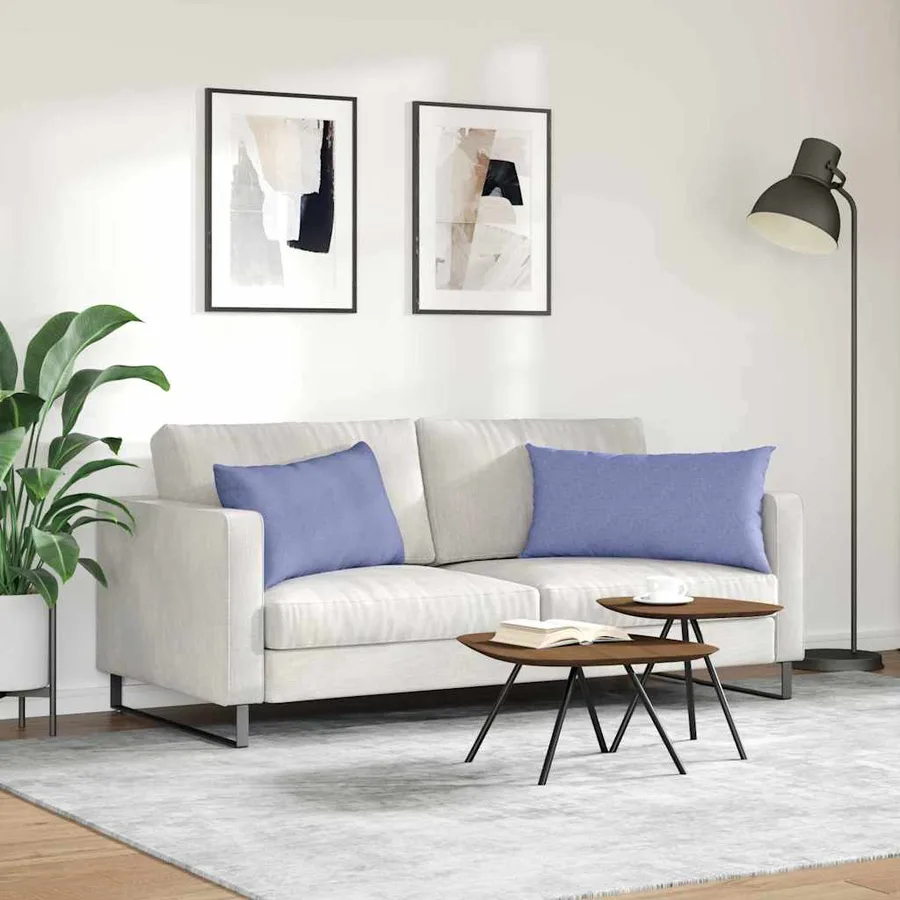 Coussins de canapé 2 pcs Bleu denim 80 x 40 cm tissu - 4