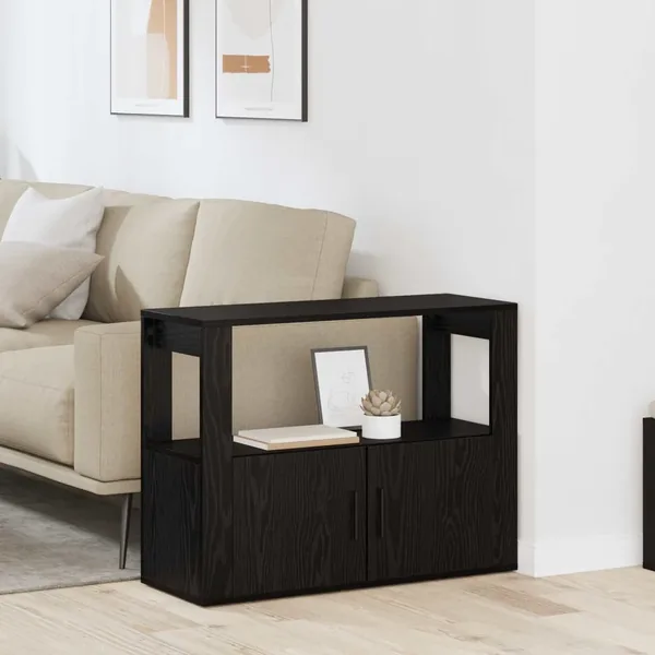 Buffet Chêne noir 80 x 30 x 60 cm Bois d'ingénierie
