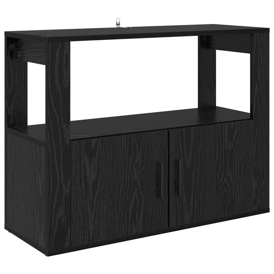 Buffet Chêne noir 80 x 30 x 60 cm Bois d'ingénierie - 2