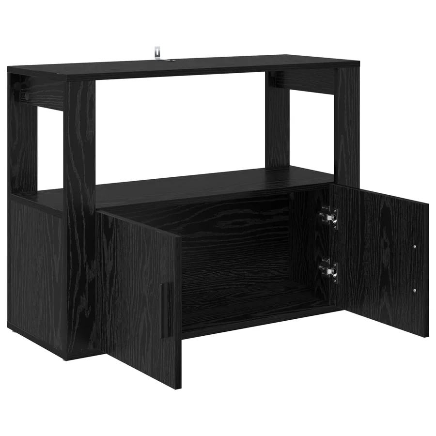 Buffet Chêne noir 80 x 30 x 60 cm Bois d'ingénierie - 5