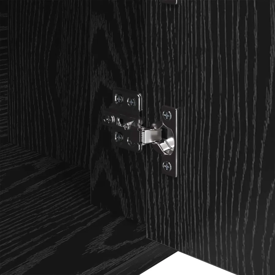Buffet Chêne noir 80 x 30 x 60 cm Bois d'ingénierie - 9