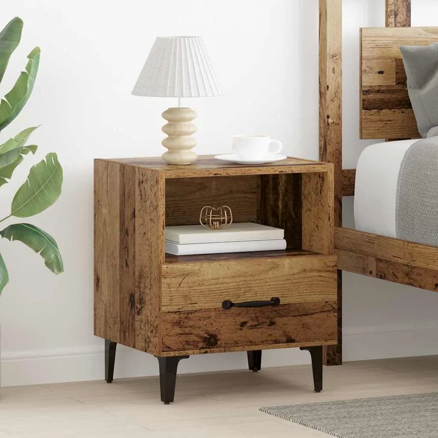 Cabinet de chevet 2 pcs Bois ancien 40 x 35 x 47.5 cm