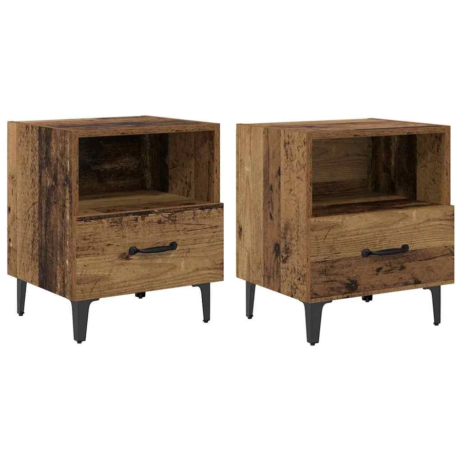 Cabinet de chevet 2 pcs Bois ancien 40 x 35 x 47.5 cm - 2