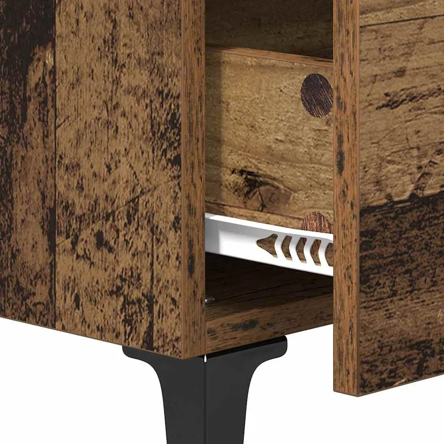 Cabinet de chevet 2 pcs Bois ancien 40 x 35 x 47.5 cm - 8