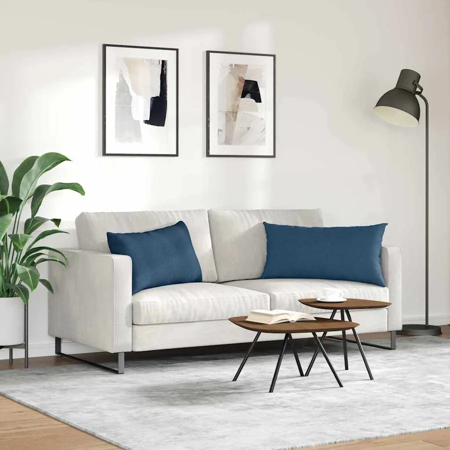 Coussins de canapé 2 pcs Bleu 80 x 40 cm tissu - 4