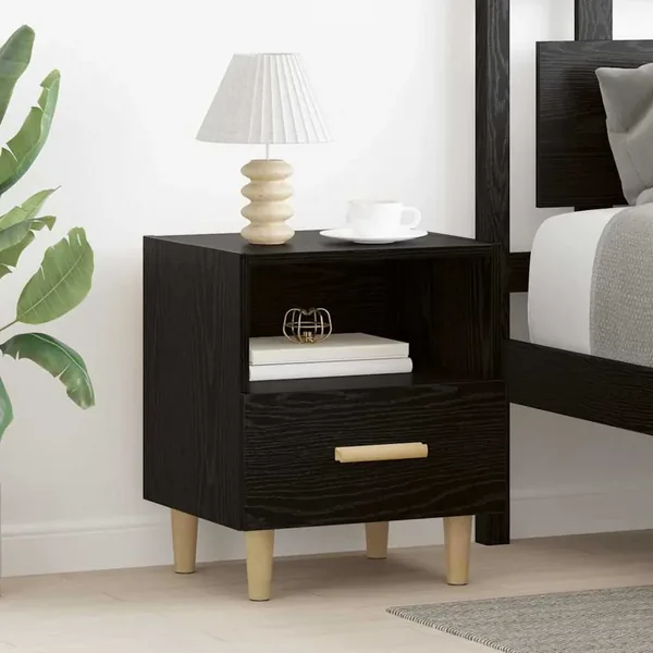 Cabinet de chevet Chêne noir 40 x 35 x 47 cm Bois d'ingénierie