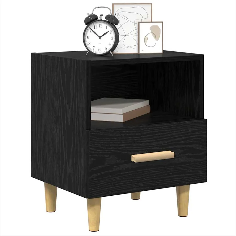 Cabinet de chevet Chêne noir 40 x 35 x 47 cm Bois d'ingénierie - 3