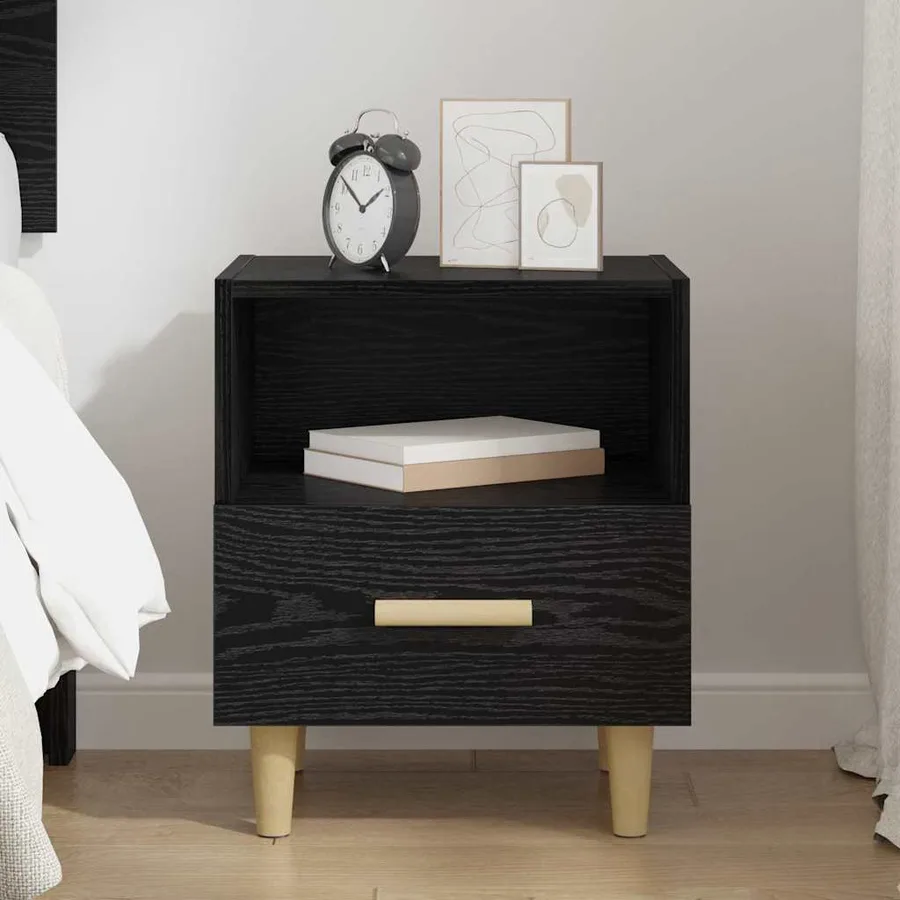 Cabinet de chevet Chêne noir 40 x 35 x 47 cm Bois d'ingénierie - 4