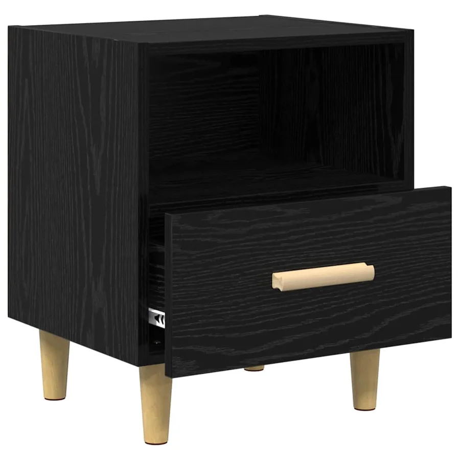 Cabinet de chevet Chêne noir 40 x 35 x 47 cm Bois d'ingénierie - 5