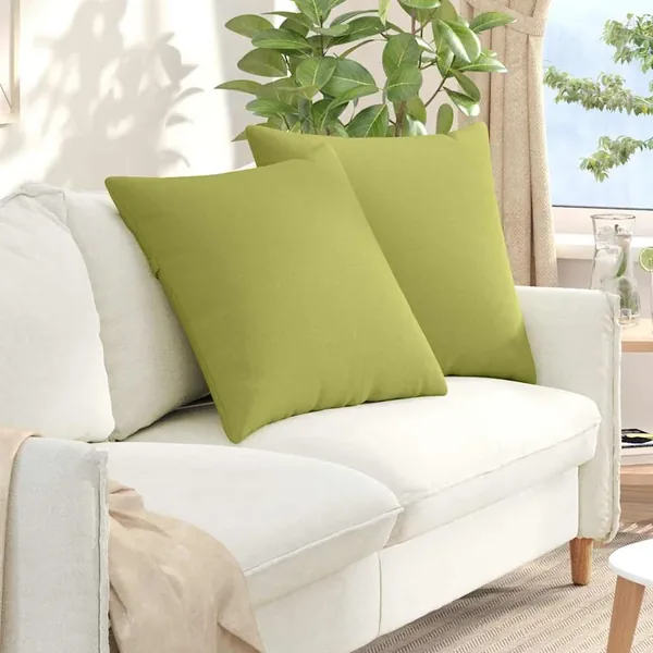 Coussins de canapé 2 pcs Vert clair 80 x 80 cm tissu