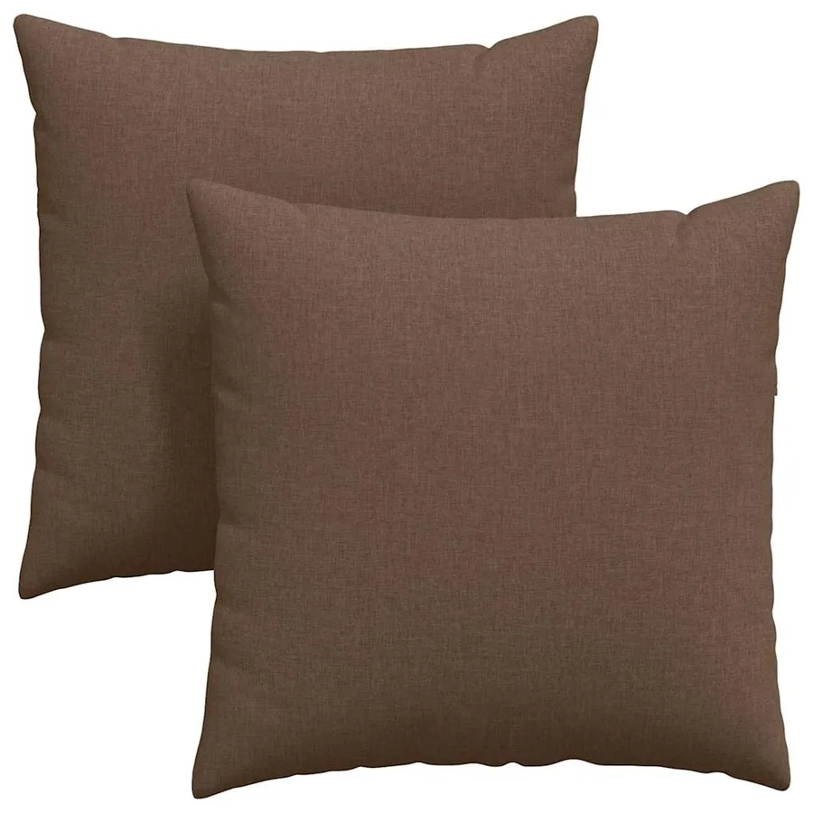 Coussins de canapé 2 pcs Marron 80 x 80 cm tissu - 2
