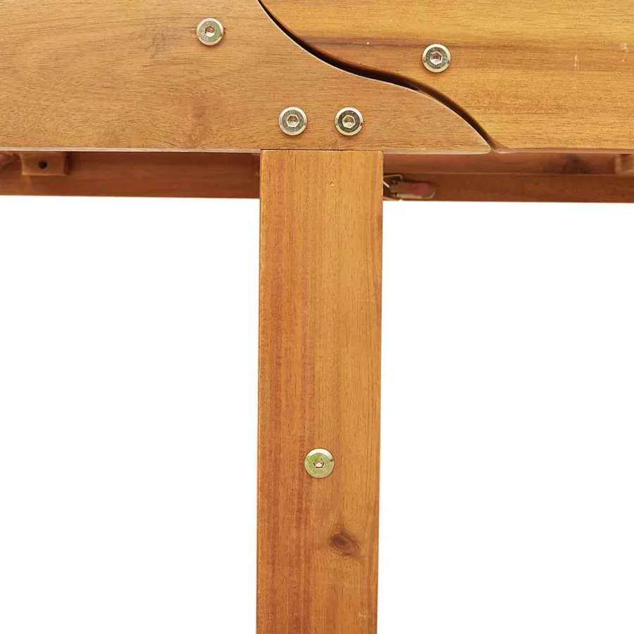 Transat avec coussin Gris foncé Bois d'Acacia Massif - 9