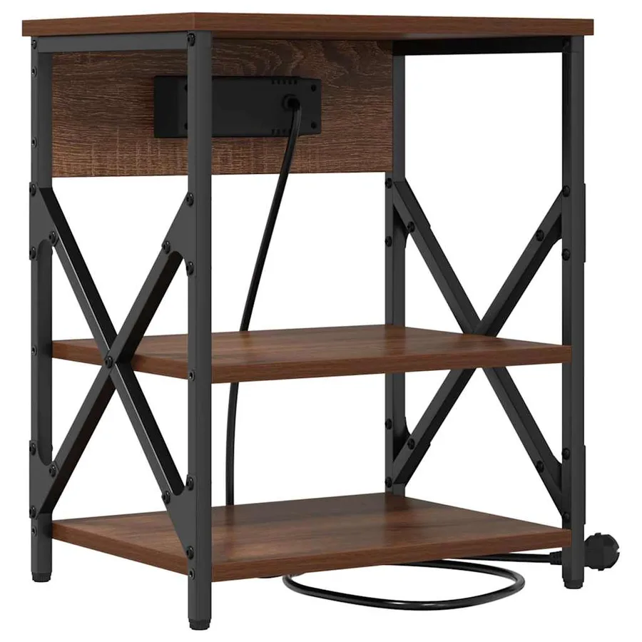 Cabinet de chevet Chêne brun 41 x 31 x 51 cm Bois d'ingénierie - 7