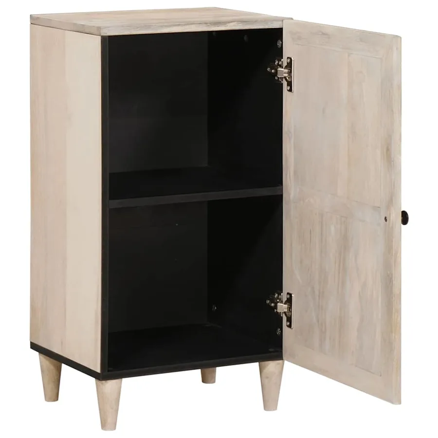 Buffet Blanc Blanchi 40 x 33 x 75 cm Bois de mangue massif - 2