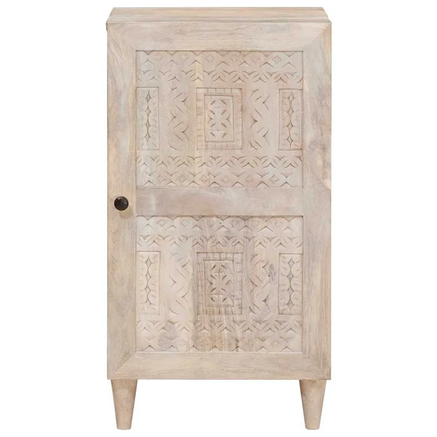 Buffet Blanc Blanchi 40 x 33 x 75 cm Bois de mangue massif - 3