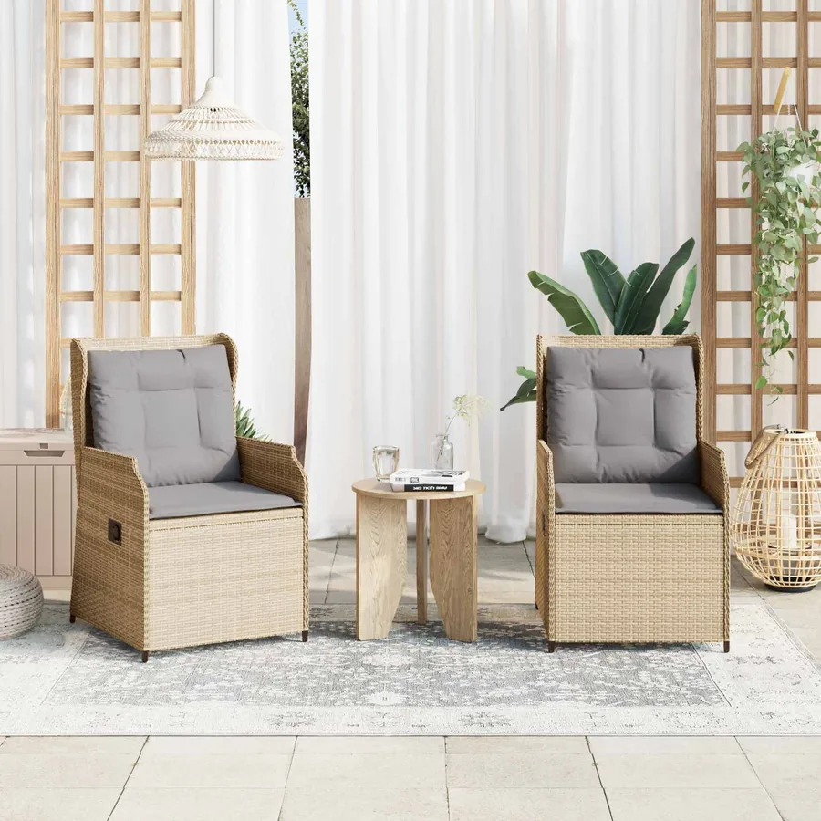 Banc de jardin 2 pcs Beige polyrotin