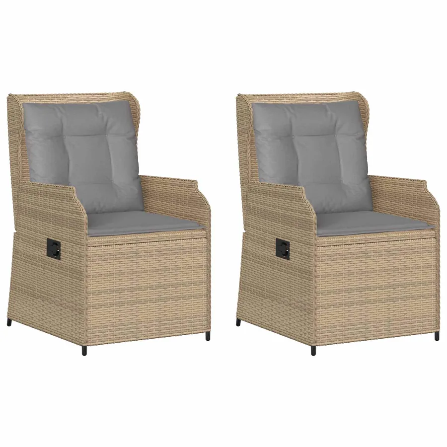 Banc de jardin 2 pcs Beige polyrotin - 2