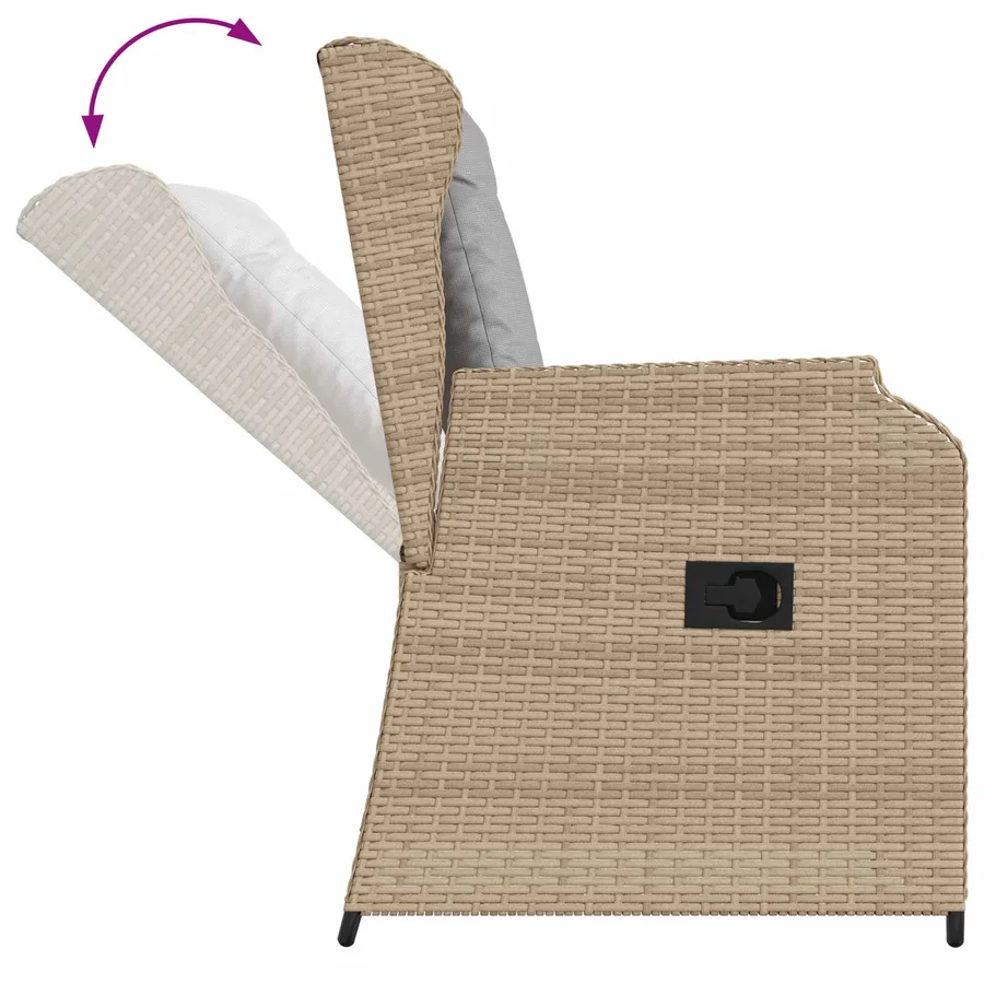 Banc de jardin 2 pcs Beige polyrotin - 9