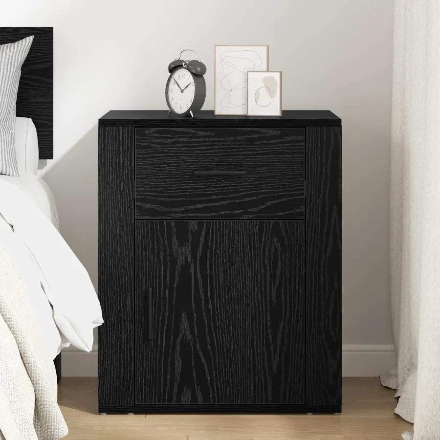 Cabinet de chevet Chêne noir 35 x 50 x 60 cm Bois d'ingénierie - 4