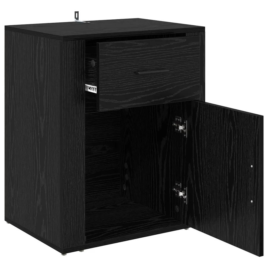 Cabinet de chevet Chêne noir 35 x 50 x 60 cm Bois d'ingénierie - 5